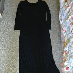 Elegant Black Lace LYCRA Maxi Dress